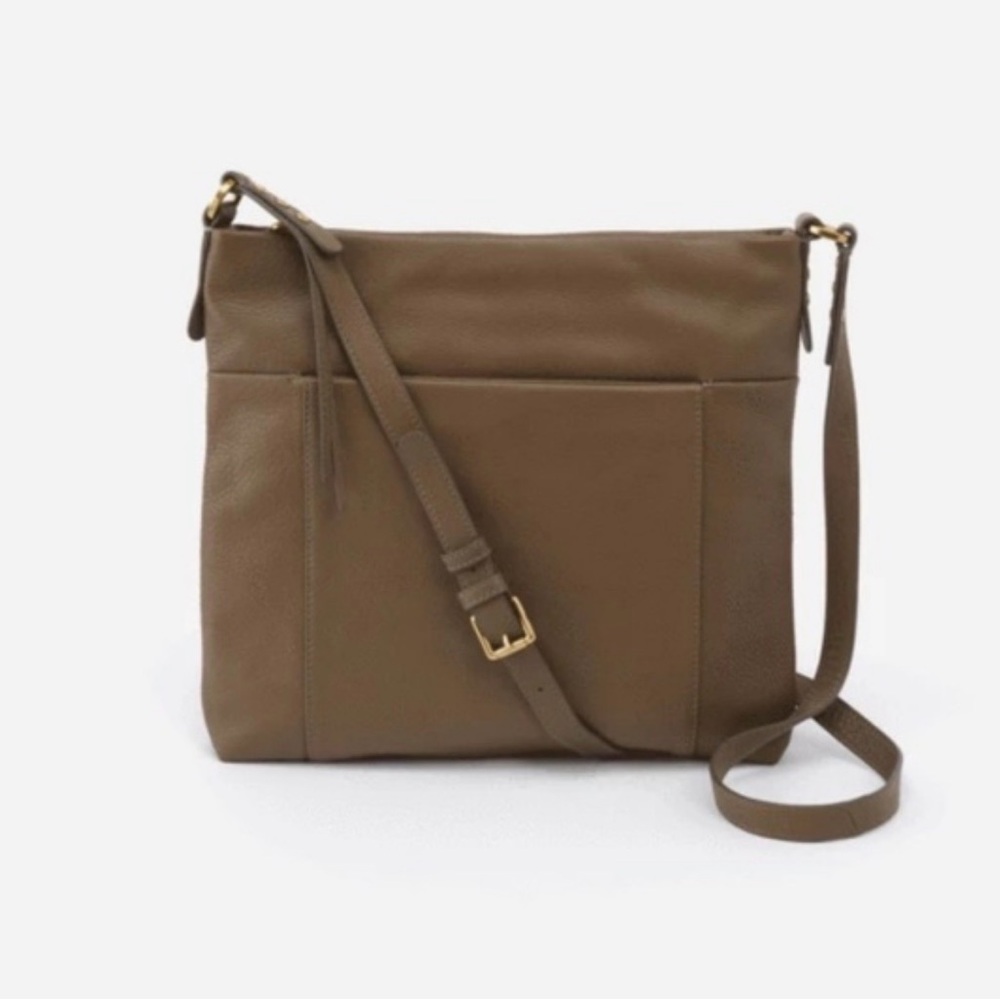 Hobo Forest EUC Leather Crossbody Bag in Taupe Brown